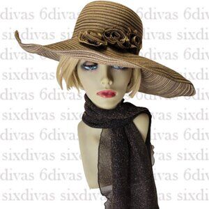WOMENS Cotton Bendable Wide Brim Large Wedding, Summer Beach Holiday Party Hat